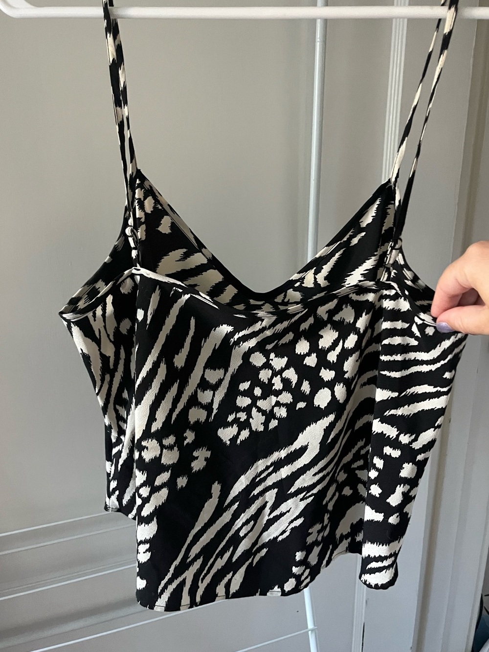 Silk Pipes and Shaw Blouse in Black and White - Picture 1 of 4